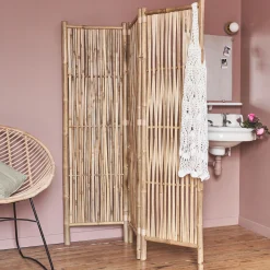 Accessoire De Salle De Bain*alinea Paravent 3 volets en bambou - L139cm Naturel