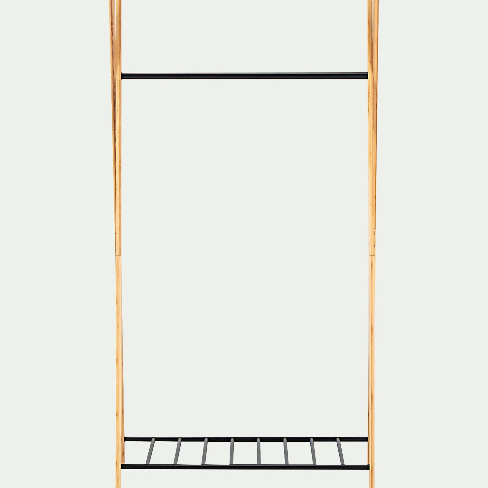 Dressing*alinea Penderie ouverte à 2 étagères en acier et bambou H173xL93cm - Noir