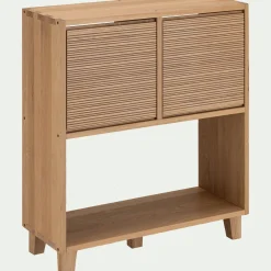 Rangement À Composer|Buffet*alinea Petit buffet en bois de chêne avec portes striées - Bois clair