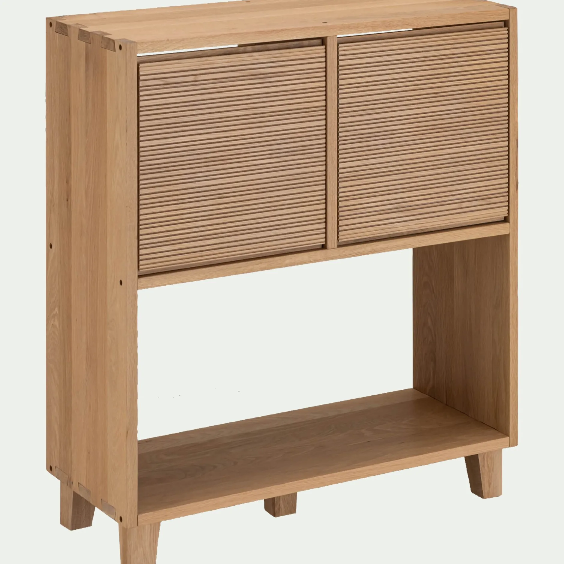 Rangement À Composer|Buffet*alinea Petit buffet en bois de chêne avec portes striées - Bois clair