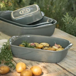 Bocal De Cuisine*alinea Petit plat à four individuel en céramique L30cm - vert cèdre