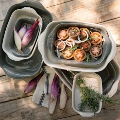 Bocal De Cuisine*alinea Petit plat à four individuel en céramique L30cm - vert cèdre