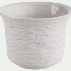 Vase*alinea Petit vase en grès strié H7,8cm - Blanc