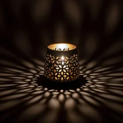 Photophore*alinea Photophore ajouré en métal H11cm - Doré