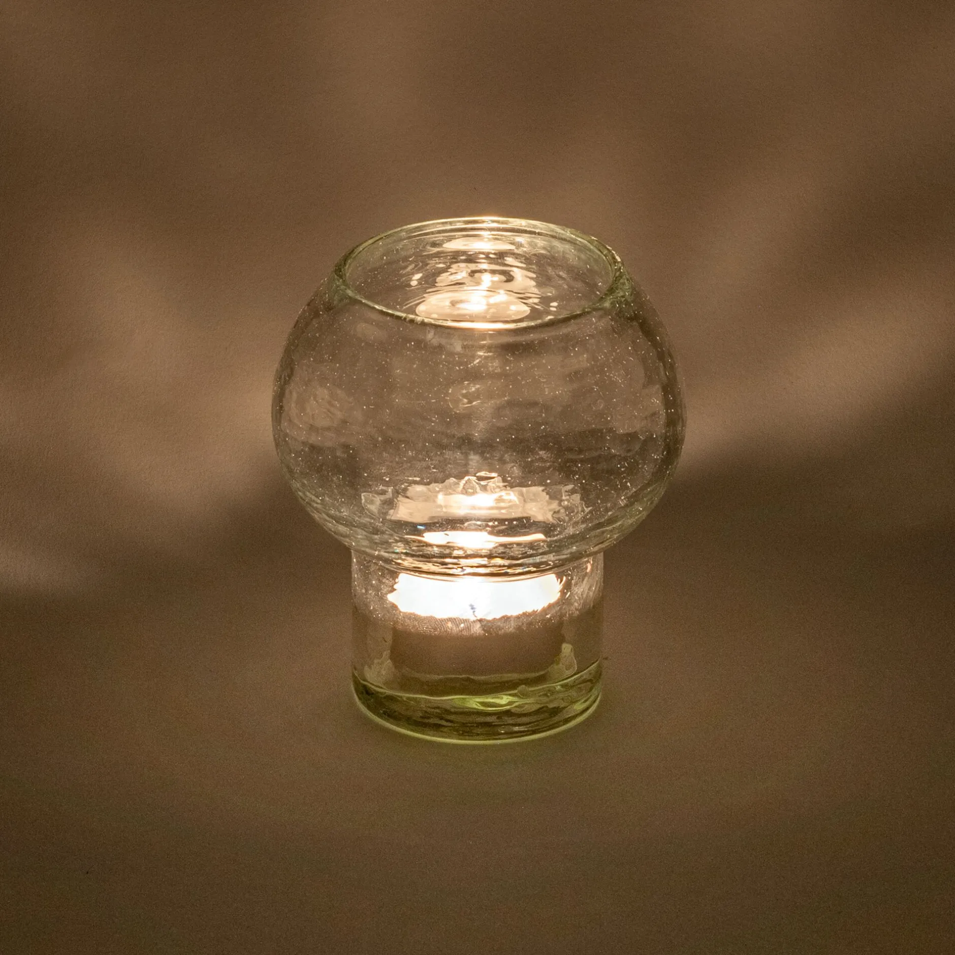 Photophore*alinea Photophore champignon en verre H10cm - transparent