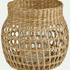 Photophore*alinea Photophore en jonc de mer H18cm - Naturel