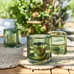 Photophore*alinea Photophore en verre bullé D8,3cm - Vert