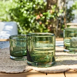 Photophore*alinea Photophore en verre bullé D8,3cm - Vert