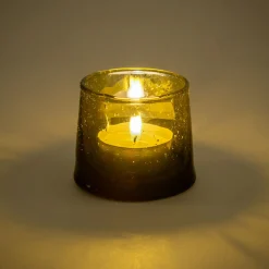 Photophore*alinea Photophore en verre bullé D6cm - vert mousse