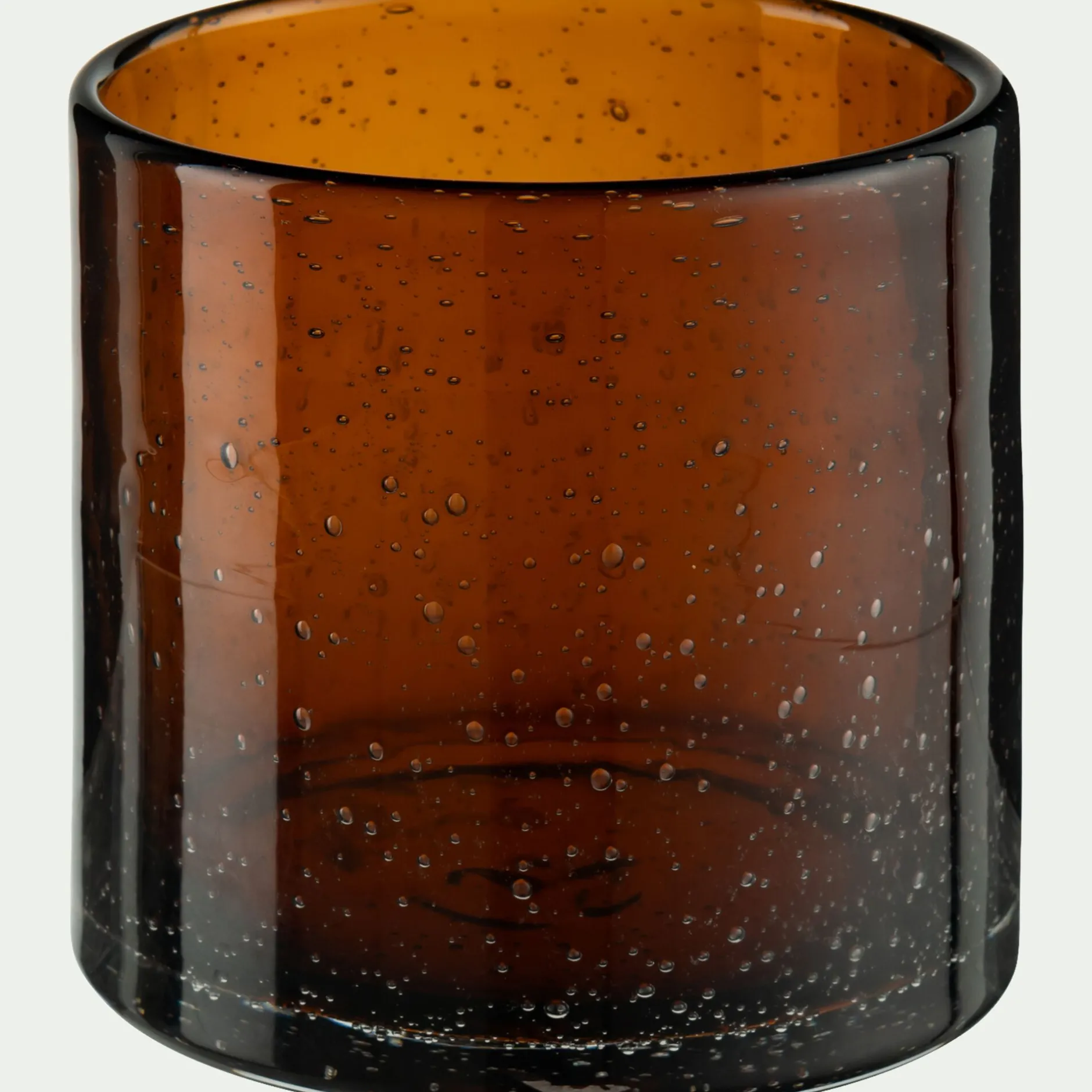 Photophore*alinea Photophore en verre bullé D10cm - brun rustrel