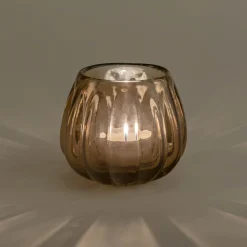 Photophore*alinea Photophore en verre D9cm - brun ombre Marron