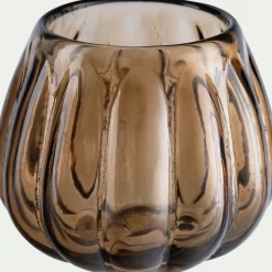 Photophore*alinea Photophore en verre D9cm - brun ombre Marron