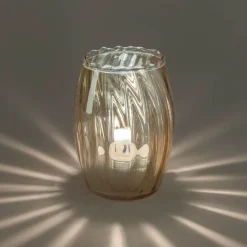 Photophore*alinea Photophore en verre D9xH10cm - Doré