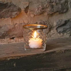 Bougie Et Photophore De Noël*alinea Photophore en verre D6,5xH5,5cm - Transparent