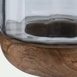 Photophore*alinea Photophore en verre et bois de manguier - transparent