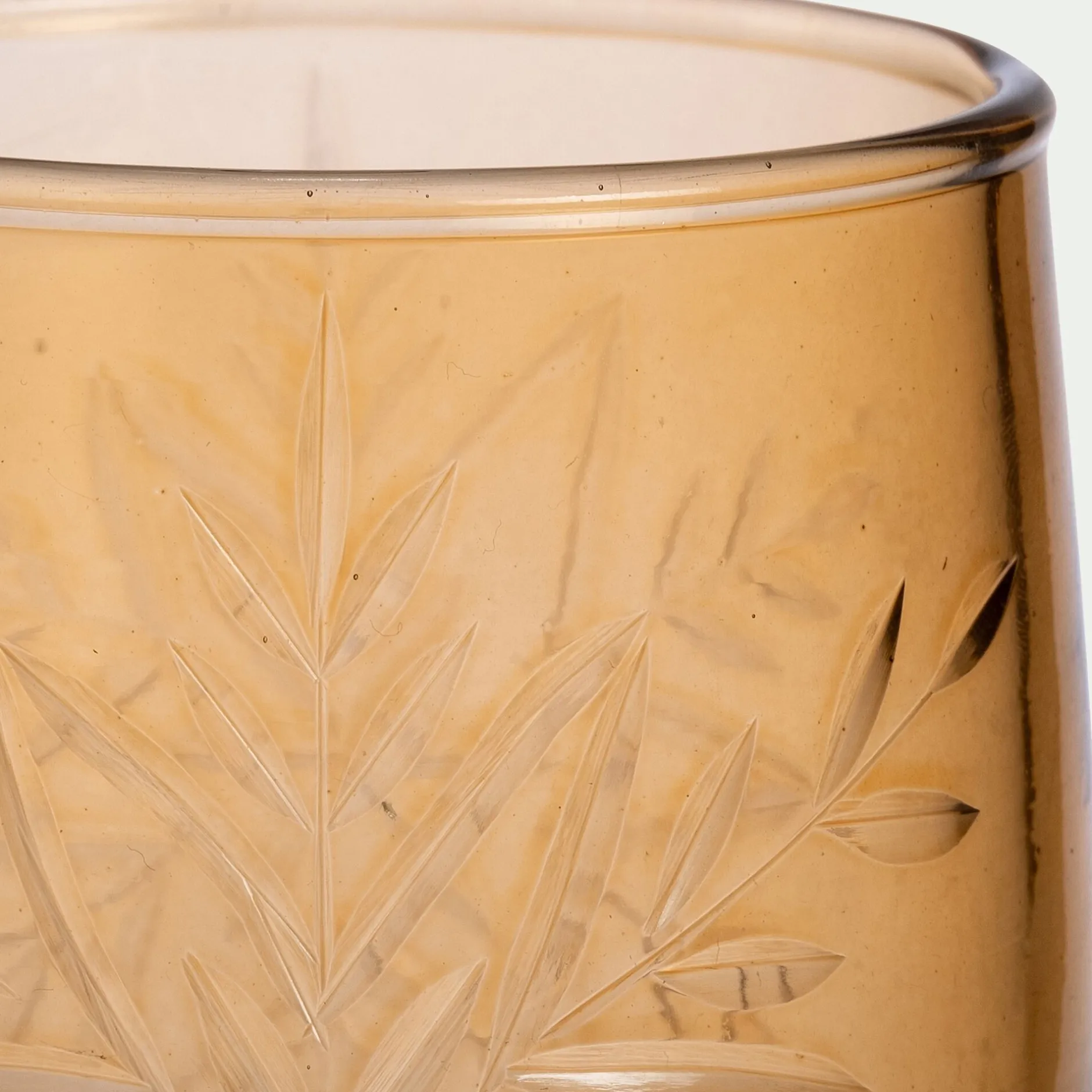 Bougie Et Photophore De Noël*alinea Photophore en verre motif flocons D9xH9cm - orange