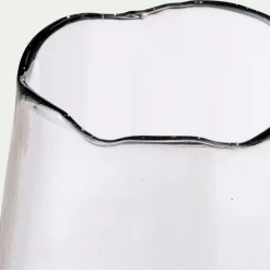 Photophore|Bougie Et Photophore De Noël*alinea Photophore en verre sur pied en bois D17,5xH17,5cm - Transparent