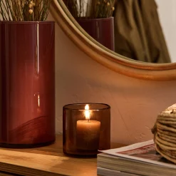 Photophore*alinea Photophore en verre teinté D8cm - brun rustrel Marron