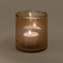 Photophore*alinea Photophore en verre teinté D8cm - brun rustrel Marron