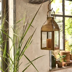 Lanterne|Photophore*alinea Photophore lanterne en métal H33,6cm - Doré