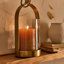 Lanterne|Photophore*alinea Photophore lanterne en verre et fer H25,4cm - Doré