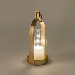 Lanterne|Photophore*alinea Photophore lanterne en verre et fer H25,4cm - Doré