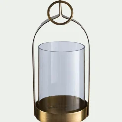 Lanterne|Photophore*alinea Photophore lanterne en verre et fer H25,4cm - Doré
