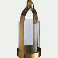Lanterne|Photophore*alinea Photophore lanterne en verre et fer H25,4cm - Doré