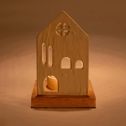 Décoration De La Table De Noël|Bougie Et Photophore De Noël*alinea Photophore maisonnette en aluminium H14,5cm - Blanc