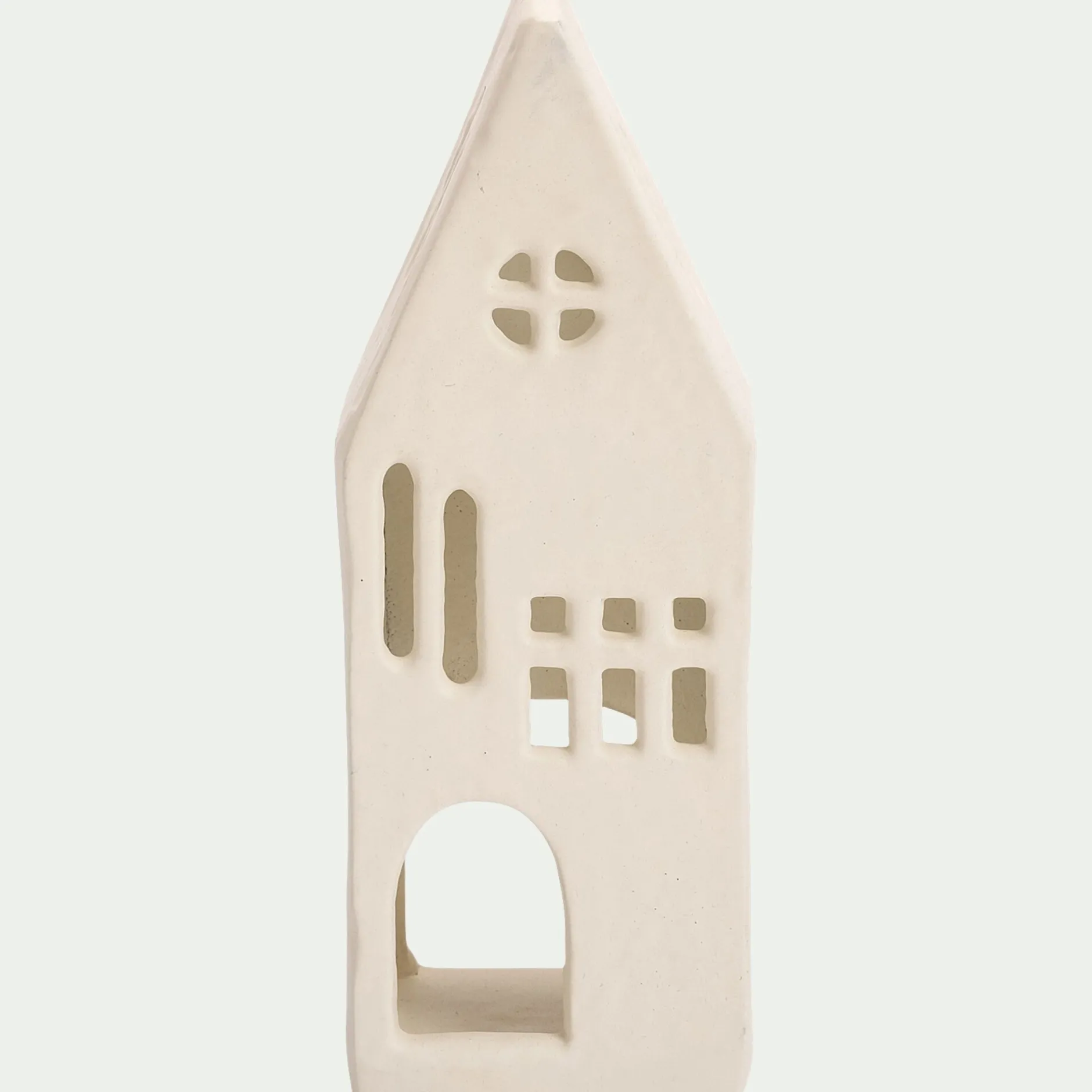 Décoration De La Table De Noël|Bougie Et Photophore De Noël*alinea Photophore maisonnette en aluminium H17,3cm - Blanc