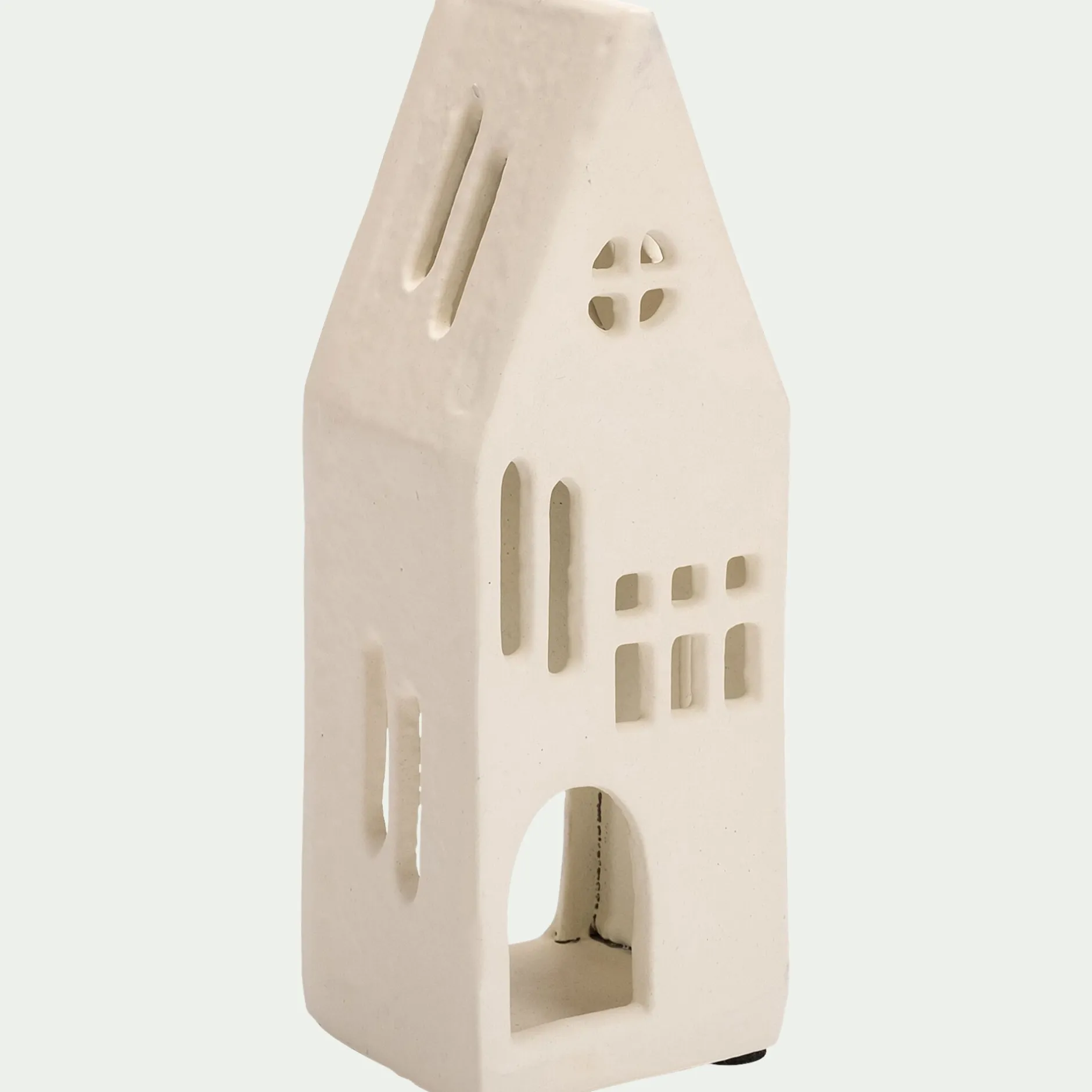 Décoration De La Table De Noël|Bougie Et Photophore De Noël*alinea Photophore maisonnette en aluminium H17,3cm - Blanc