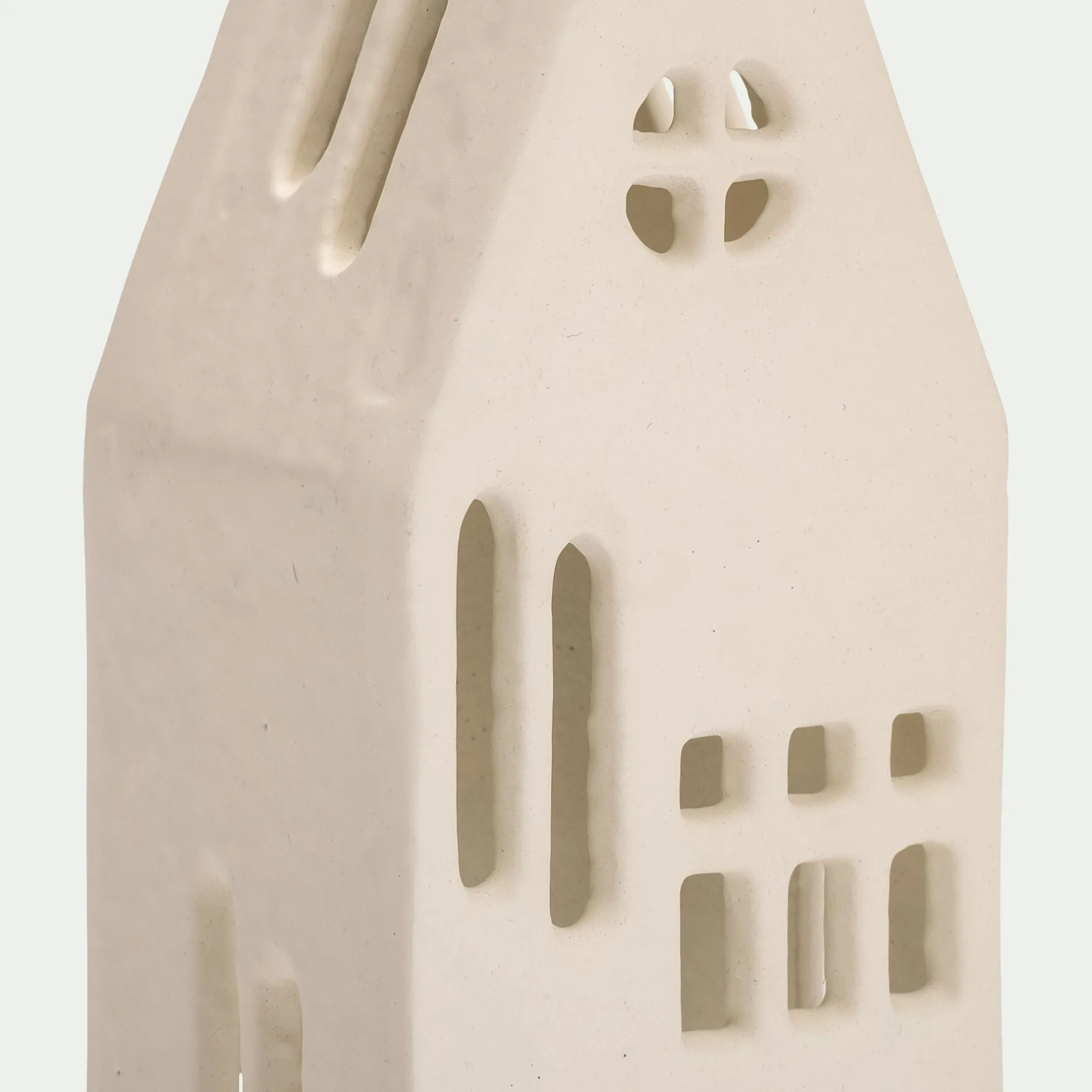 Décoration De La Table De Noël|Bougie Et Photophore De Noël*alinea Photophore maisonnette en aluminium H17,3cm - Blanc