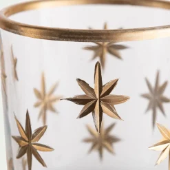 Décoration De La Table De Noël|Bougie Et Photophore De Noël*alinea Photophore étoilé en verre D7xH8cm - Transparent