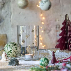 Décoration De La Table De Noël|Bougie Et Photophore De Noël*alinea Photophore étoilé en verre D10xH15cm - Transparent