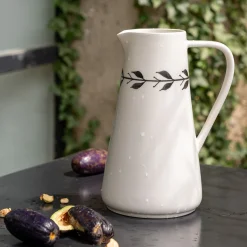 Pichet, Bouteille En Verre Et Carafe*alinea Pichet motif floral en faïence 1L - Blanc