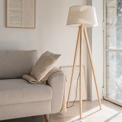 Pied De Lampadaire|Lampadaire Trépied*alinea Pied de lampadaire en bois d'hévéa H130,5 cm - Bois clair