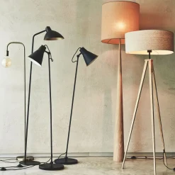 Pied De Lampadaire|Lampadaire Trépied*alinea Pied de lampadaire en métal effet bois - naturel H134,50cm Bois clair