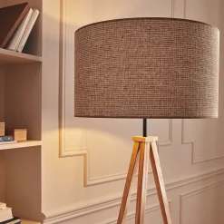 Pied De Lampadaire|Lampadaire Trépied*alinea Pied de lampadaire en métal effet bois - naturel H134,50cm Bois clair