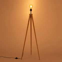 Pied De Lampadaire|Lampadaire Trépied*alinea Pied de lampadaire en métal effet bois - naturel H134,50cm Bois clair
