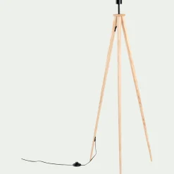 Pied De Lampadaire|Lampadaire Trépied*alinea Pied de lampadaire en métal effet bois - naturel H134,50cm Bois clair
