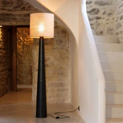 Pied De Lampadaire*alinea Pied de lampadaire électrifié en aluminium H162cm - Noir