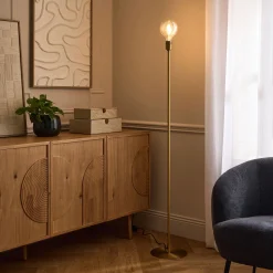 Pied De Lampadaire|Lampadaire Droit*alinea Pied de lampadaire électrifié en acier - H146cm Doré