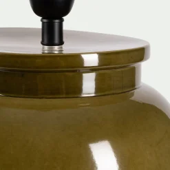 Pied De Lampe*alinea Pied de lampe électrifié en grès D28cm - Vert