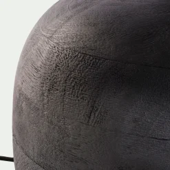 Lampe De Chevet|Pied De Lampe*alinea Pied de lampe électrifié en bois de manguier H30cm - Noir