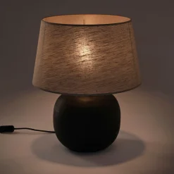 Lampe De Chevet|Pied De Lampe*alinea Pied de lampe électrifié en bois de manguier H30cm - Noir