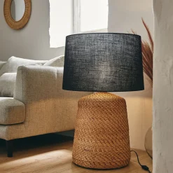 Lampe De Chevet|Pied De Lampe*alinea Pied de lampe électrifié en rotin H57cm - Naturel