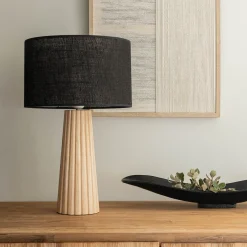 Pied De Lampe*alinea Pied de lampe électrifié en hévéa H38cm - Bois clair