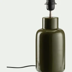 Lampe De Bureau|Pied De Lampe*alinea Pied de lampe électrifié en faïence - D13xH35cm Vert