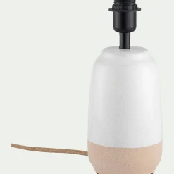 Pied De Lampe*alinea Pied de lampe électrifié en grès D13cm - Blanc