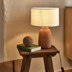 Pied De Lampe*alinea Pied de lampe électrifié en terre cuite D15cm - brique Orange